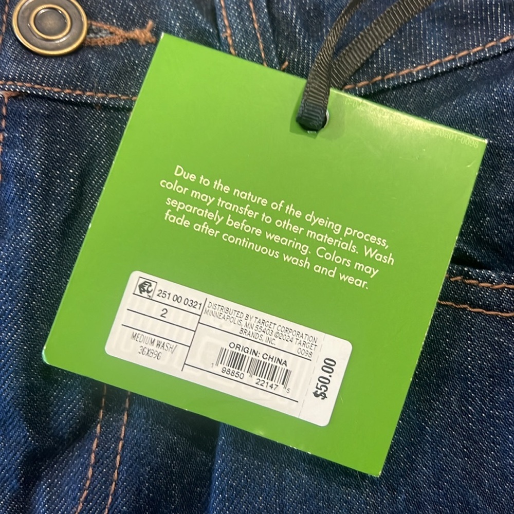 Women’s High Rise Straight Leg Wide Cuff Jeans Kate Spade x Target Size 4 NWT - Picture 11 of 11